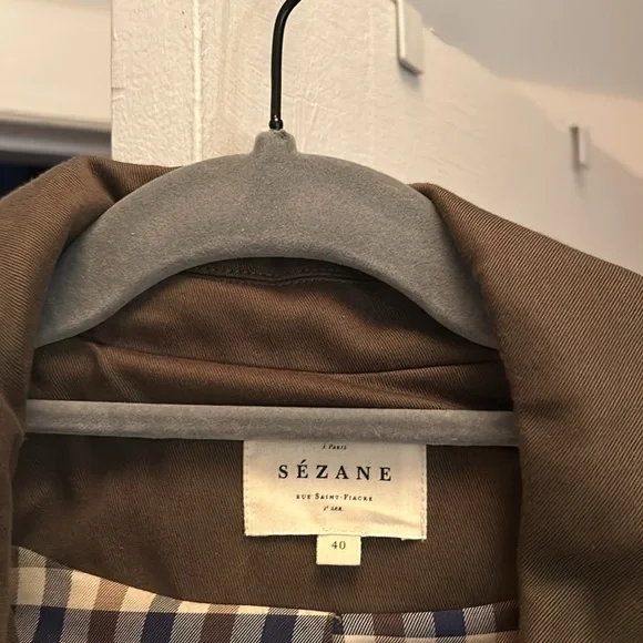 Sezane Clyde Trench Coat — Dark Green - Picture 4 of 5